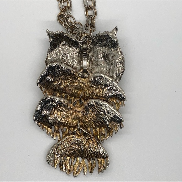Sold! Vintage Metal Owl Necklace - Picture 5 of 6